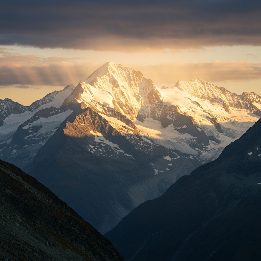 Alpine sunset landscape